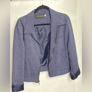 Harris wallace Blue Checkered Jacket